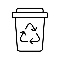 Recycle bin icon vector illustration of waste management and environmental protection concept for graphic design 