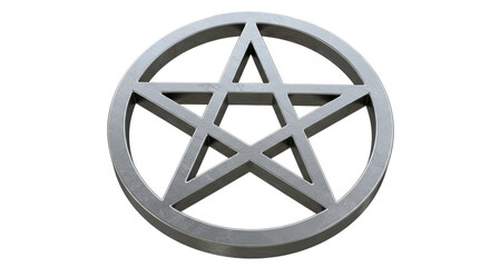 Obraz premium Isolated Metallic Pentagram Symbol