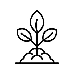 Planting seedling vector icon illustration of growing plant organic agriculture and gardening concept design 