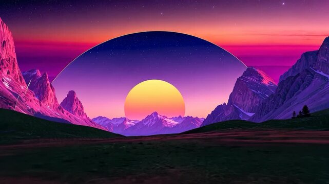 Captivating Mountain Range Sunset Reflecting on Water, Aesthetic View Landscape Ambiance