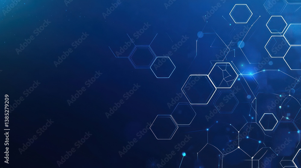 Poster abstract hexagons network technology background