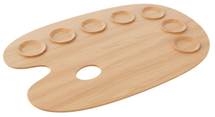 Isolated Empty Wooden Artist Palette
