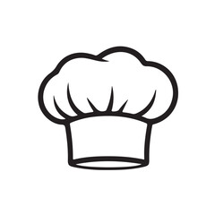 Chef hat icon, contour vintage toque of cooker. Funny retro doodle cap of French or Italian chef. Restaurant, cafe or pizzeria mascot. Line hand drawn costume of baker icon vector illustration