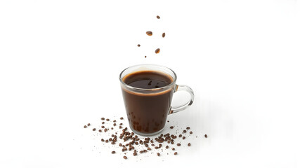 Obraz premium Coffee cup in the white background