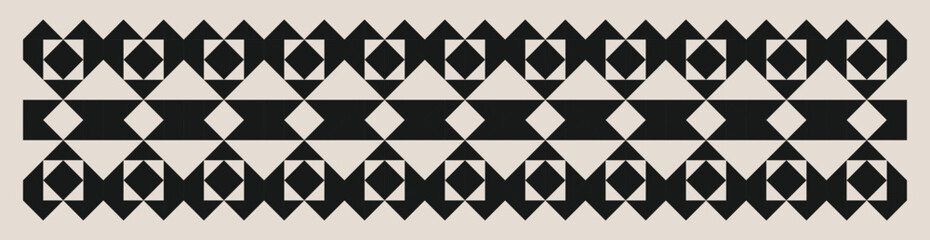 Fototapeta premium Seamless black and white square triangle pattern background. Graphical illustration for a unique wall decor, textiles and interior design.