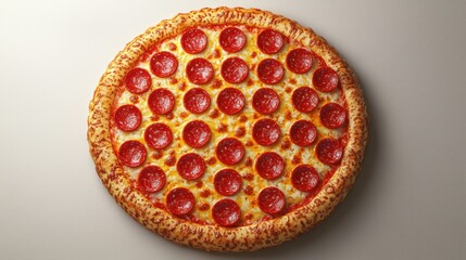 Pepperoni pizza overhead shot, food photography for menu use