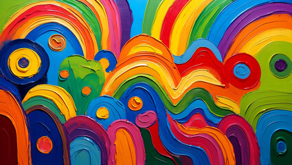 Fototapeta premium Vibrant abstract painting celebrating colorful diversity