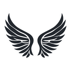 Wing design in black and white as a simple vector drawing