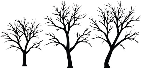Fototapeta premium set of silhouettes of trees