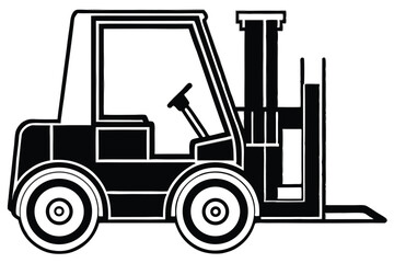 Forklift truck vector silhouette, Collection of forklift truck silhouette vector illustration, Happy Labor Day silhouette