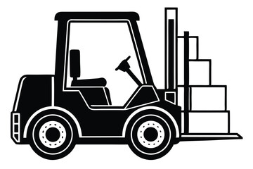 Forklift truck vector silhouette, Collection of forklift truck silhouette vector illustration, Happy Labor Day silhouette