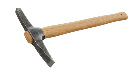 Isolated Geological Hammer with Wooden Handle for Prospecting