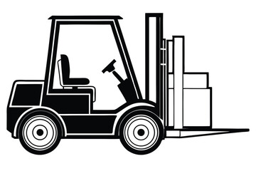 Forklift truck vector silhouette, Collection of forklift truck silhouette vector illustration, Happy Labor Day silhouette