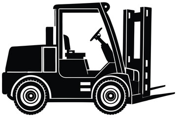Forklift truck vector silhouette, Collection of forklift truck silhouette vector illustration, Happy Labor Day silhouette
