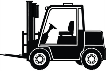 Forklift truck vector silhouette, Collection of forklift truck silhouette vector illustration, Happy Labor Day silhouette