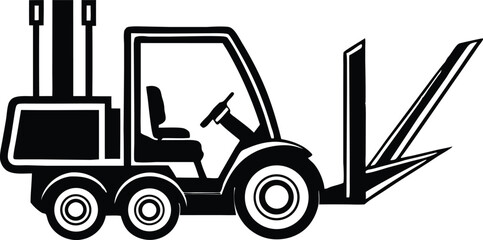 Forklift truck vector silhouette, Collection of forklift truck silhouette vector illustration, Happy Labor Day silhouette