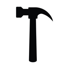 Simple black silhouette of a claw hammer