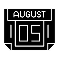 5 August Solid Style Icon