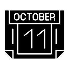 11 October Solid Style Icon