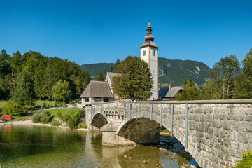 Church of St John the Baptist, Bohinj Lake,Triglav National Park, Slovenia