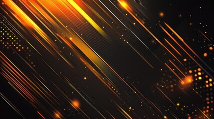Abstract metallic grid with intersecting lines and glowing orbs on a dark background