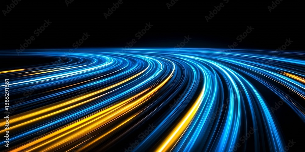 Aufkleber Vibrant motion blur of colorful light trails creating beautiful flowing patterns against a dark backdrop : Generative AI