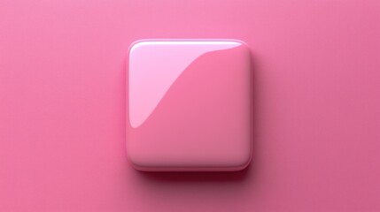 Pink Square Glossy Minimalist 3D Render