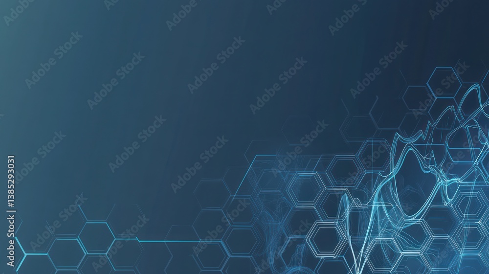 Poster abstract digital hexagons background design, possible use in technology or digital media presentatio