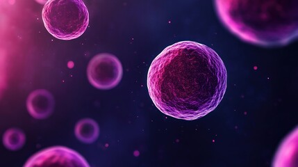 Naklejka premium Microscopic World: Cellular Structures in Vivid Hues