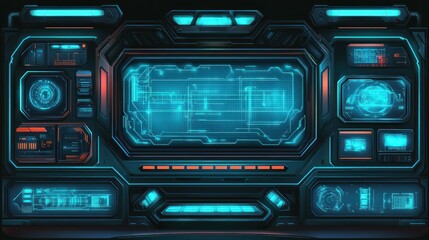 Obraz premium Futuristic Sci-Fi Control Panel Interface
