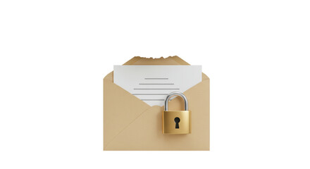 Isolated Secure Email Concept with Padlock