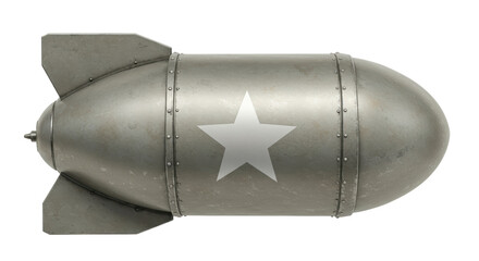 Isolated Vintage Bomb with Star Symbol