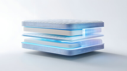 A mattress is shown with its inner workings exposed