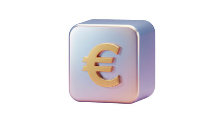 Isolated Euro Currency Symbol on Cube