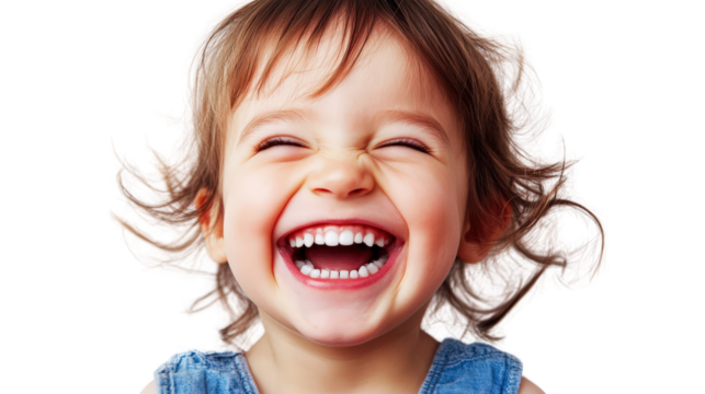 A cheerful young child with a wide smile and joyful laughter, capturing a moment of pure happiness, .