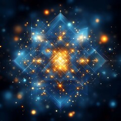 Fototapeta premium Abstract geometric design with glowing light