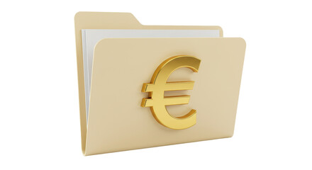 Isolated Folder with Euro Symbol