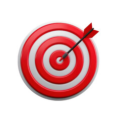 Red Arrow Aim To Business Target Goal Hit Success Center Accuracy Competition Symbol Or Strategy Dartboard And Winner Bullseye Archery Isolated On Transparent Background , Generative AI