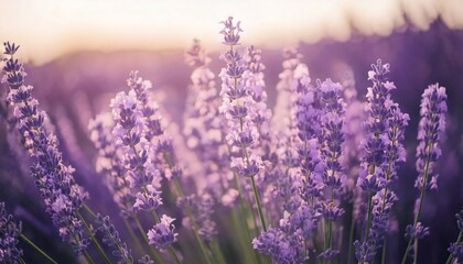 Fototapeta premium ラベンダーの花の風景、フォトジェニックで美しい花