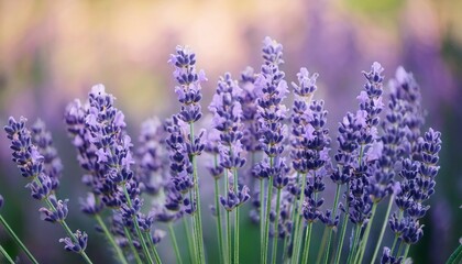Fototapeta premium ラベンダーの花の風景、フォトジェニックで美しい花