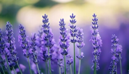 Fototapeta premium ラベンダーの花の風景、フォトジェニックで美しい花