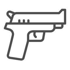Beretta pistol line icon, law enforcement concept. Vector graphics. Pistol gun, weapon sign on white background, outline style icon for mobile or web design.