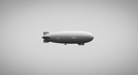 Fototapeta premium Minimalist Monochrome Zeppelin in the Sky