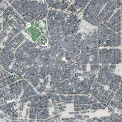 Milan City Italy Map, 3D Rendering