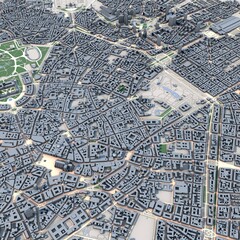 Fototapeta premium Milan City Italy Map, 3D Rendering