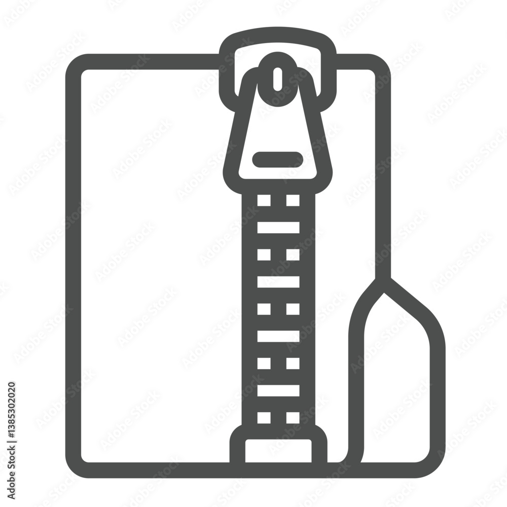 Poster archived files folder line icon, windows pack concept. vector graphics. folder with compressed files
