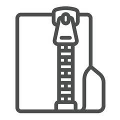 Archived files folder line icon, windows pack concept. Vector graphics. Folder with compressed files, archive sign on white background, outline style icon for mobile or web design.