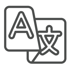 Translator program line icon, windows pack concept. Vector graphics. Translate languages, app sign on white background, outline style icon for mobile or web design.