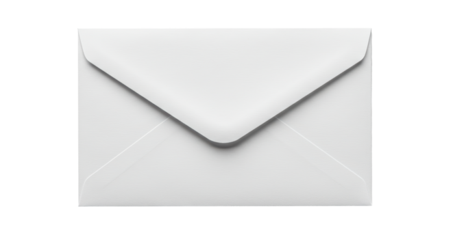 Isolated Plain White Business Envelope for Mailing