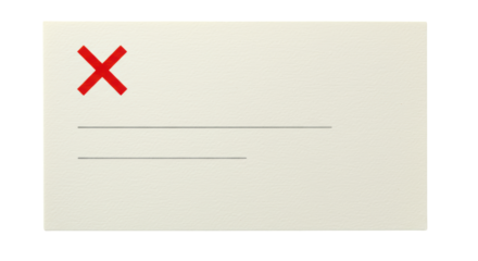 Isolated Blank Beige Envelope with Red Cross Mark